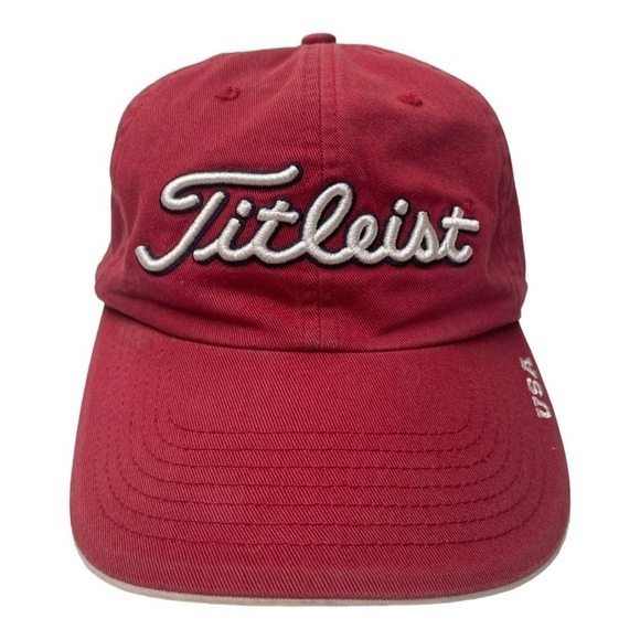 Titleist Red Men’s Adjustable Golf Hat - Picture 1 of 7